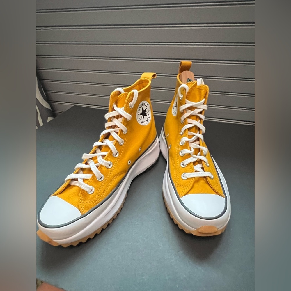 Converse Platform Run Star Hike High Top Sneakers - Mustard Yellow White - Picture 10 of 10